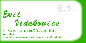 emil vidakovics business card